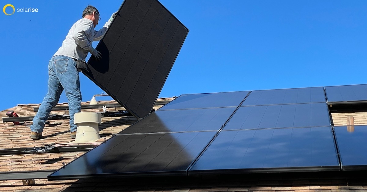 Home equipped with solar panels for energy efficiency