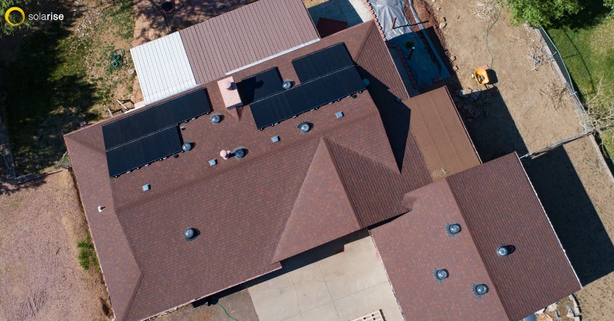 Residential solar panels installed by Solarise Solar on a home's rooftop