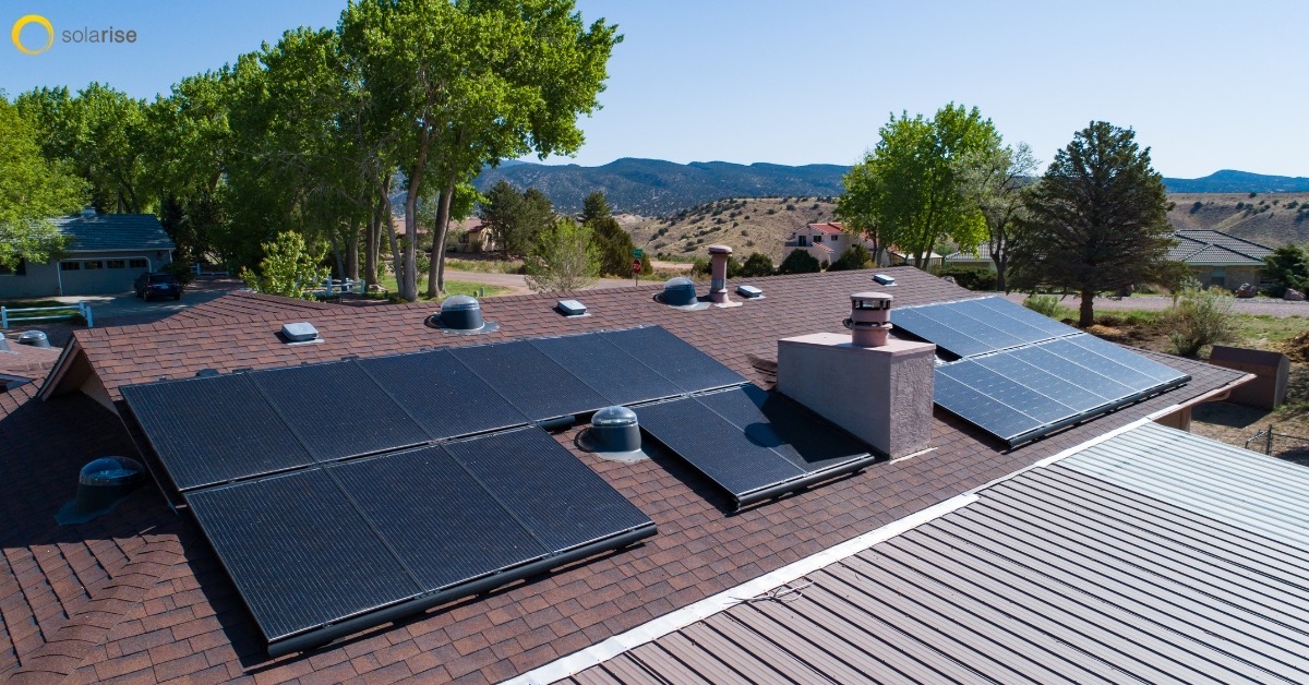 Solar panels on a roof with solar panel tax credits