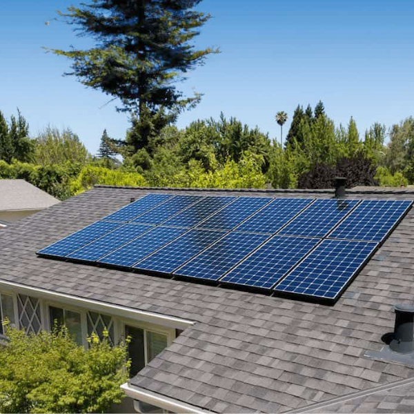 Solar panel layout on residential roof