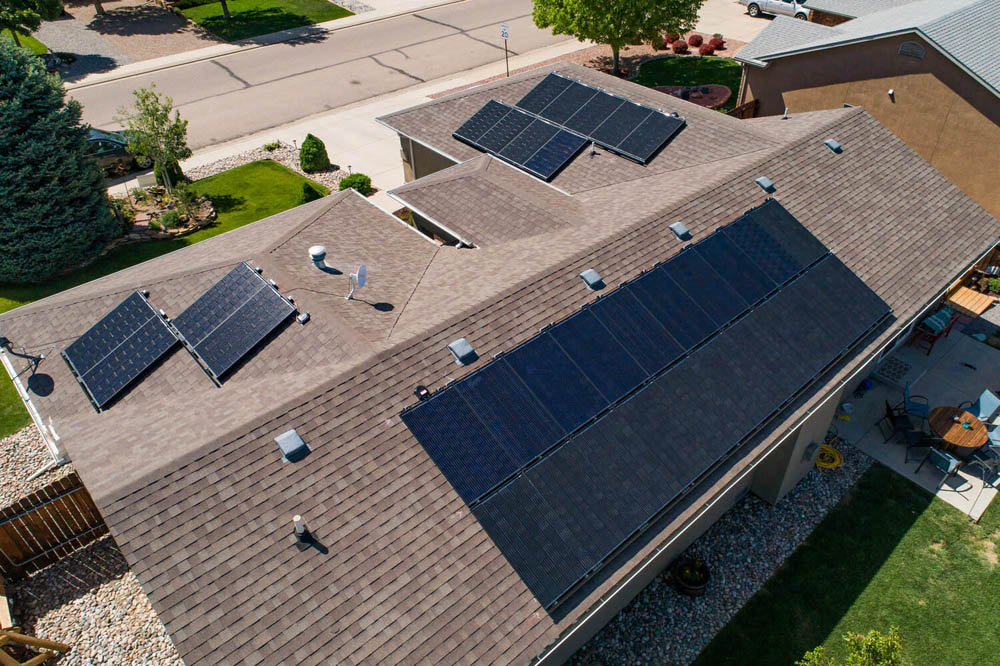 Solar panels on a home in Penrose City, Colorado photo - Residential solar panel installation